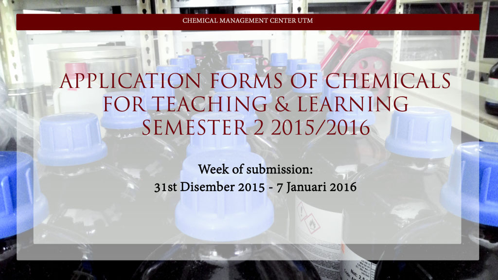 Application Forms of Chemicals | Semester 2 2015/2016