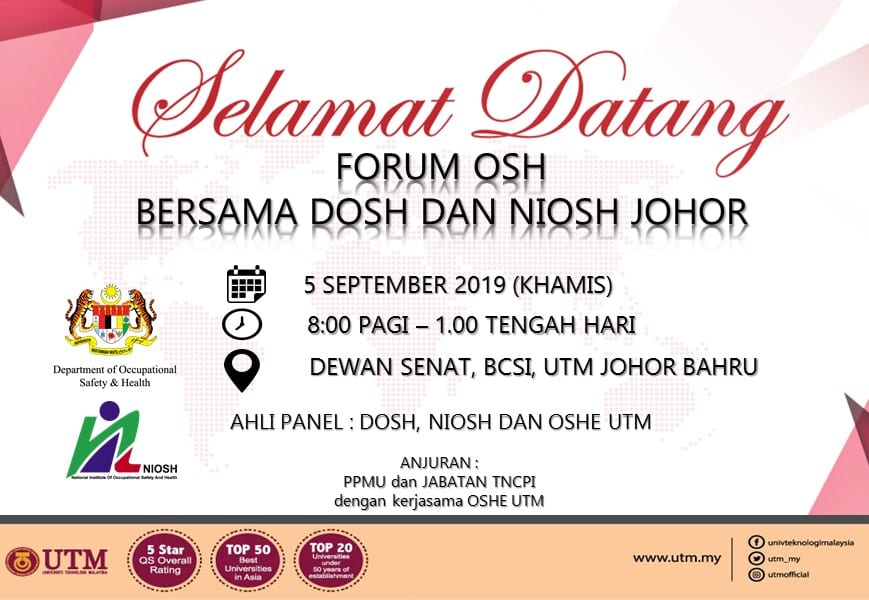 JEMPUTAN : FORUM OSH BERSAMA DOSH DAN NIOSH JOHOR