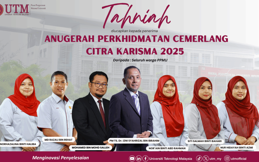 Tahniah kepada semua staf PPMU yang menerima Anugerah Perkhidmatan Cemerlang (APC) sempena Majlis Citra Karisma 2025